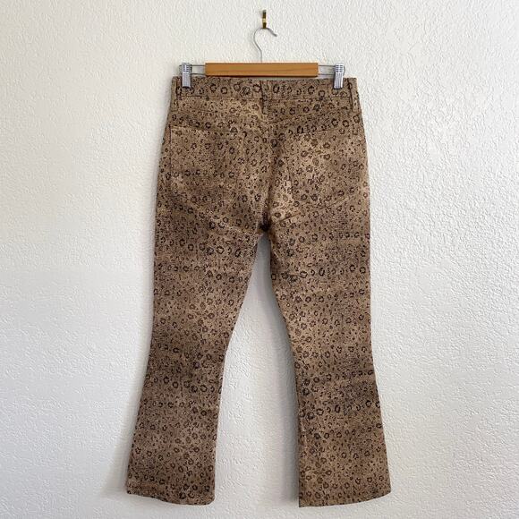 FRAME Le Crop Mini Boot Snake Print Jeans in Vanilla Multi Size 28 - Picture 4 of 14